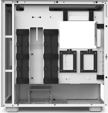 Корпус для ПК NZXT H7 Flow ATX Mid-Tower, білий, скляна та сітчаста панелі, USB-C, підтримка водяного охолодження, ігровий