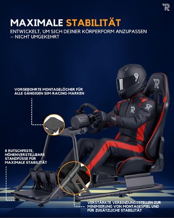 Ігрове крісло для симулятора Ranqer Racing Seat: ергономічне сидіння з екошкіри для SimRacing (PC, PlayStation, Xbox)