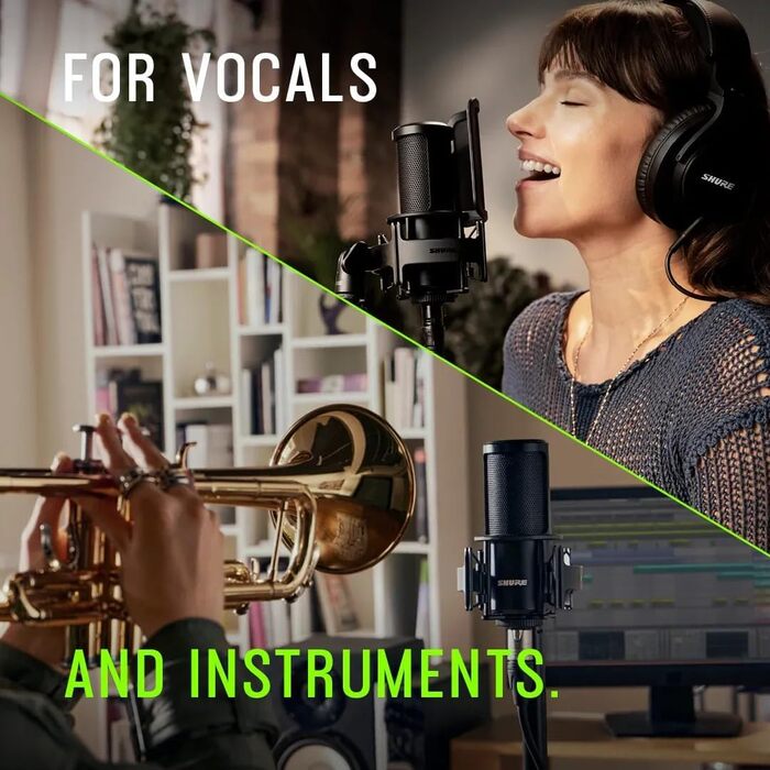 Студійний конденсаторний мікрофон Shure SM4 XLR для вокалу та інструментів, міцний металевий корпус, оптимізований для домашньої студії, готовий до мікшування аудіо