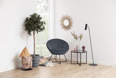 Скляний круглий журнальний столик AC Design Furniture Gurli, 55x55x45 см, прозорий/чорний, метал та скло