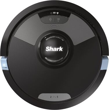 Робот-пилосос Shark AI Ultra 2-в-1 з функцією вологого прибирання, антинамотування волосся, для килимів і твердих підлог, 110 хв роботи, керування через додаток і вручну, чорний, RV2600WDEU
