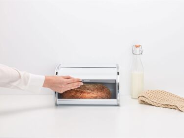 Хлібниця Brabantia Roll-Top з кришкою-ролетом, біла, середній розмір, 306044
