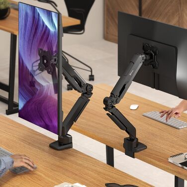 Кріплення для монітора ONKRON G90-B: регульована підставка для монітора 13-34 дюймів, до 10 кг, VESA 75x75-100x100, чорний