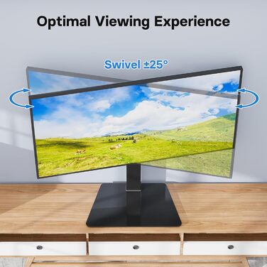 Поворотна підставка для телевізора BONTEC 42-86" з регулюванням висоти, для LCD/LED/OLED, плоских і вигнутих, із загартованого скла, макс. навантаження 50 кг, VESA 800x600
