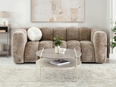Журнальний стіл Mebel-Partner круглий, 80 x 80 x 45 см, кремовий, відтінки бежевого