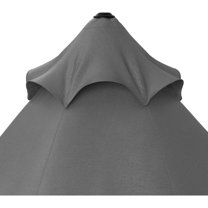 Парасолька від сонця Kingsleeve® з UV-захистом 80+, велика садовий парасоль з ручкою-механізмом та вентиляцією, водонепроникна, алюмінієва, 330 см, антрацит