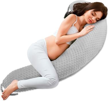 Подушка для вагітних та годування Totsy Baby XXL, анатомічна подушка для сну з бавовняним чохлом Oeko-Tex
