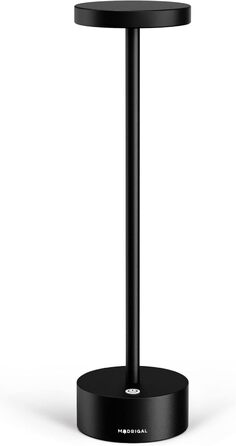LED-стійка лампа Neu Stiletto IP54: USB-C, бездротова, регулювання інтенсивності, для дому та ресторану (чорний)