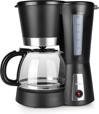 Кавоварка Tristar CM-1236, 1,2 л, з функцією підігріву, чорна, скляний глечик на 12 чашок