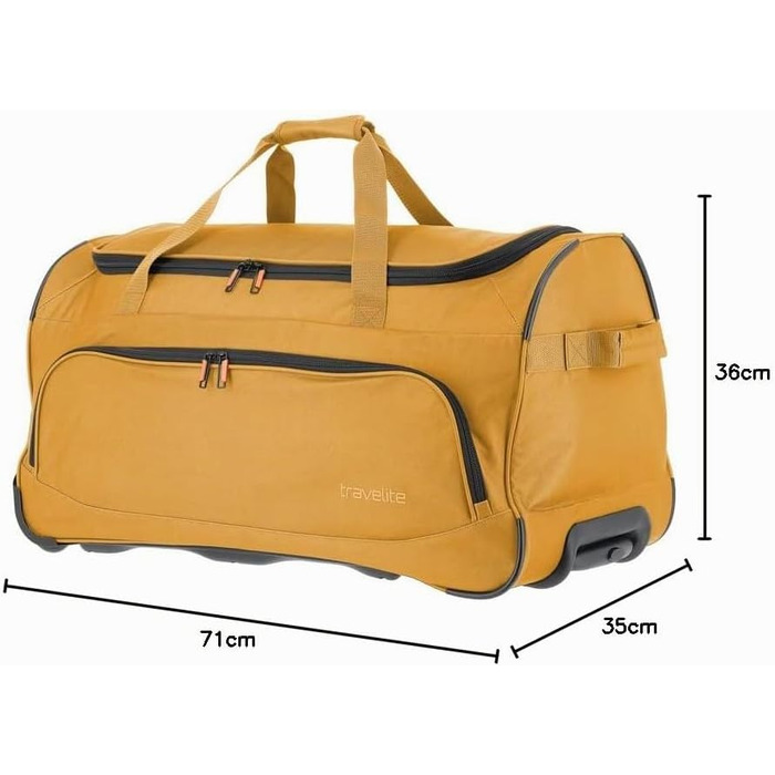 Дорожня сумка на колесах Travelite Basics Fresh L, 89 літрів, жовта, 71 см