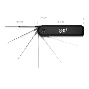 Термометр для гриля та м'яса BURNHARD Einstich складний, USB, з LED-дисплеєм, 1.5 мм