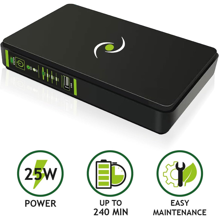 UPS Tecnoware ERA PLUS DC: Захист роутера, відеоспостереження, Powerbank 8800mAh, POE 24V/48V, захист від перепадів напруги та відключень електроенергії до 240 хв