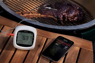 HerQs EasyBBQ Pro – цифровий бездротовий термометр для м'яса з Bluetooth, термощупом і мобільним додатком, для духовки, гриля, сковороди, аерофритюрниці
