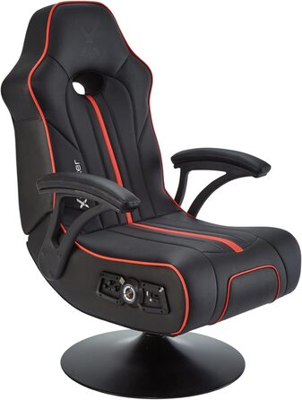 Ігрове крісло X Rocker Torque 2.1 з Bluetooth, вібрацією та аудіосистемою, червоне, педестальне крісло для геймерів та розваг