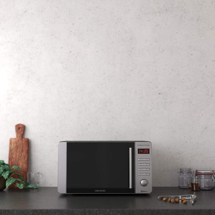 Мікрохвильова піч Cecotec Proclean 5010 Inox Wave, 20 л, 1150 Вт, з грилем, технологія 3DWave, LED-дисплей, нержавіюча сталь