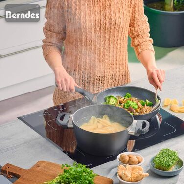 Набір каструль Berndes Balance Enduro 7 предметів, індукційні, з антипригарним покриттям і скляними кришками