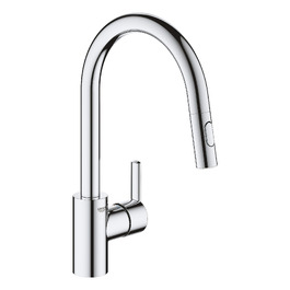 Змішувач кухонний GROHE Feel з висувним душем, 360° поворотний, економія води, хром (31486001)