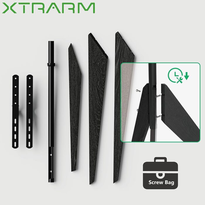 Підставка для телевізора XTRARM Argo, 26-65 дюймів, 40 кг, VESA 400x400 мм, поворот 360°, чорна