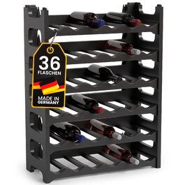Стелаж для винних пляшок Alpfa на 36 пляшок, антрацит, штабельний (Made in Germany)