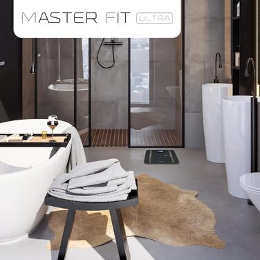 Розумні ваги TERRAILLON Master Fit Ultra з Wi-Fi, вимірюванням пульсу, аналізом жиру, м'язової, водної, кісткової та вісцеральної маси, ІМТ, підрахунком калорій