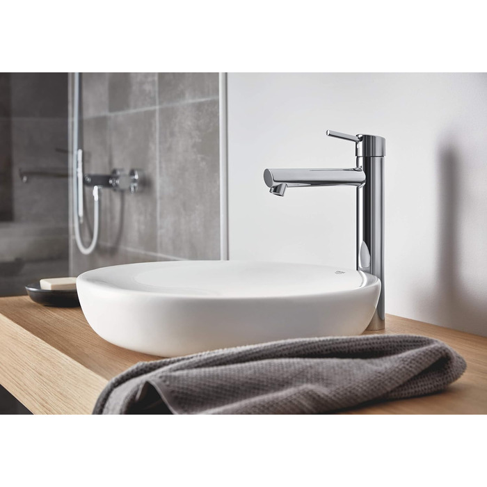 Змішувач для раковини GROHE Concetto одноручний, з QuickFix, хром (23739002) для настановних раковин