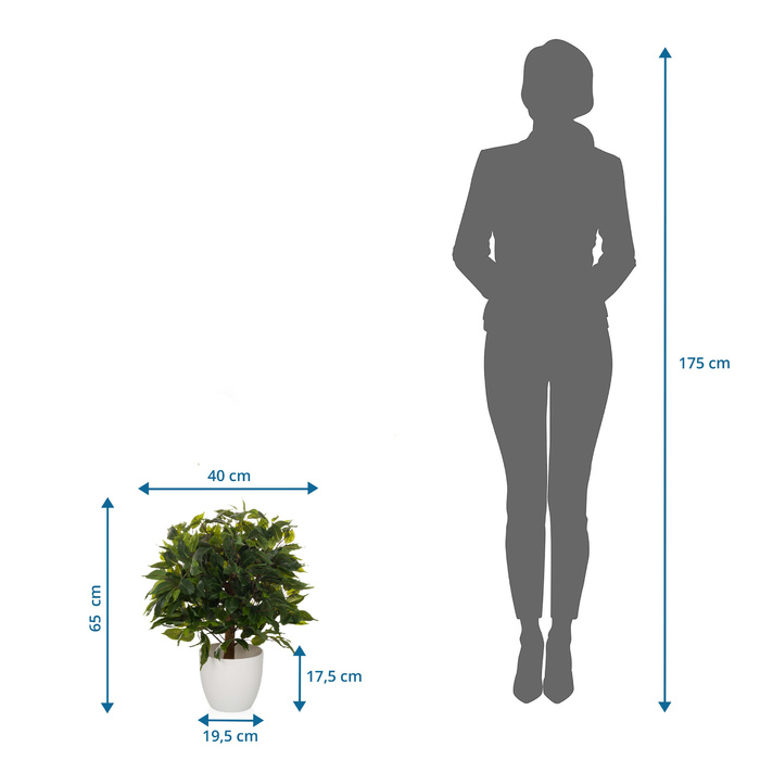 Штучна рослина / штучне дерево FICUS II 65 см зелений hjh ОФІС