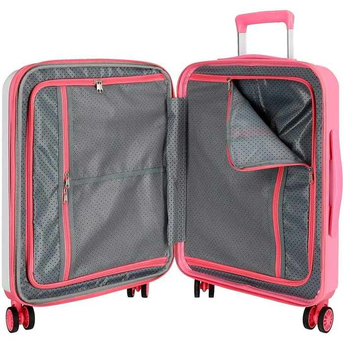 Дитяча валіза Disney Minnie, 37x55x20 см, ABS, з кодовим замком, 4 подвійні колеса, 38,4 л, біла з малюнком Мінні Маус
