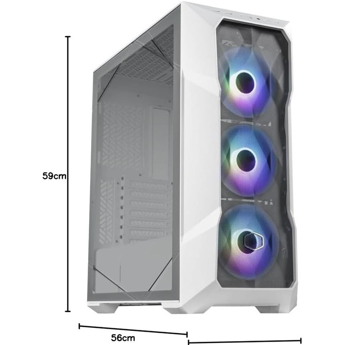 Корпус Cooler Master MasterBox TD500 Mesh V2 білий, E-ATX, мід-тауер, 3x120 мм ARGB вентилятори, знімна кришка, бічна панель із загартованого скла, USB Type-C 10 Гбіт/с