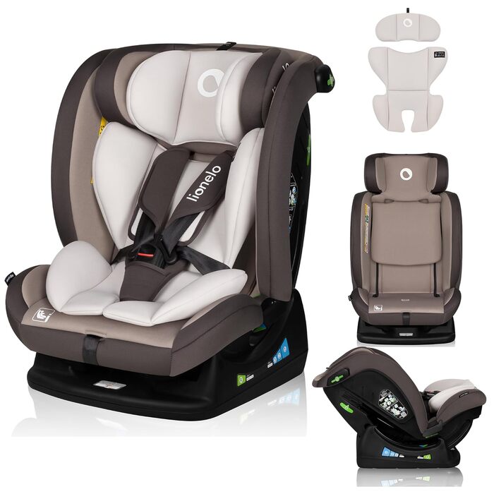 Автокрісло Lionelo AART для дітей 40-150 см, R129 (I-SIZE), бежеве, з регулюванням спинки та підголівника