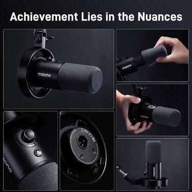 MAONO PD300X подкаст-мікрофон XLR/USB з шумозаглушенням, 192kHz/24Bit Hi-Fi аудіо, кнопка вимкнення звуку, програмне забезпечення для подкастингу, стрімінгу та студійного запису
