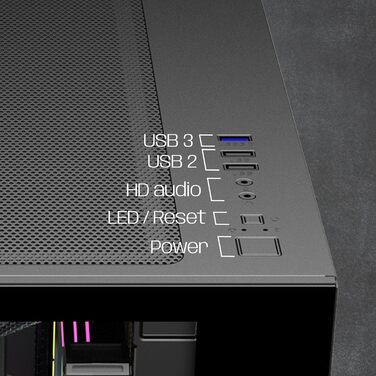 Ігровий корпус EMPIRE GAMING CL-242 (2024), ARGB Mid Tower ATX/Micro-ATX/ITX, 7 вентиляторів 120 мм, адресна RGB-підсвітка, MB Sync, чорний