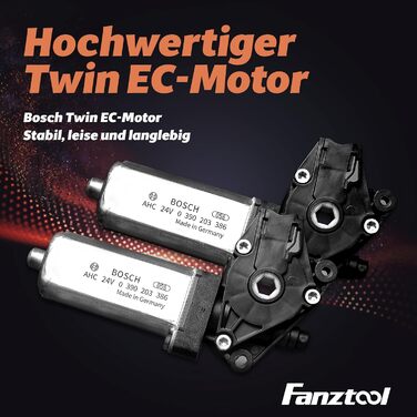 Електричний столовий стіл FANZWORK з 2 Bosch-двигунами, вантажопідйомність 100 кг, регулювання висоти, пам'ять, USB-C, кабель-менеджмент, чорний