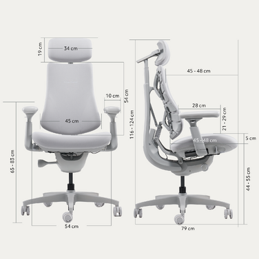Крісло офісне ергономічне LiberNovo Omni Space Gray 48 см