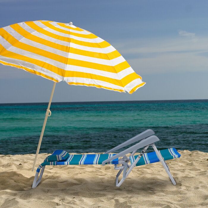 Розкладний шезлонг Relaxdays з подушкою для шиї
