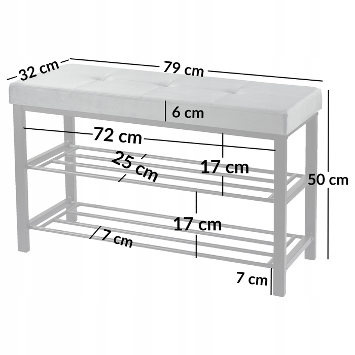 Оббита лавка Kontrasto 79 x 50 x 32 см, коричнева