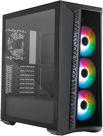 Корпус для ПК Cooler Master MasterBox 520, Mid-Tower ATX, 4 встановлені вентилятори, гартоване скло, ARGB-контролер, чорний
