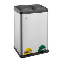 Сортувальний кухонний відро SVITA TC2X20, 40 л, 2×20 л, педальний смітник, для розділення відходів, сірий