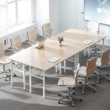 Розкладний письмовий стіл Sogesfurniture 120x60x75 см, дуб світлий/білий - комп'ютерний стіл, офісний стіл, конференц-стіл