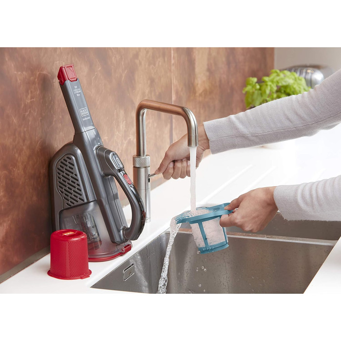 Акумуляторний ручний пилосос BLACK+DECKER 12V, безмішковий, циклонний, з довгою та висувною щілинною насадкою, зарядна станція