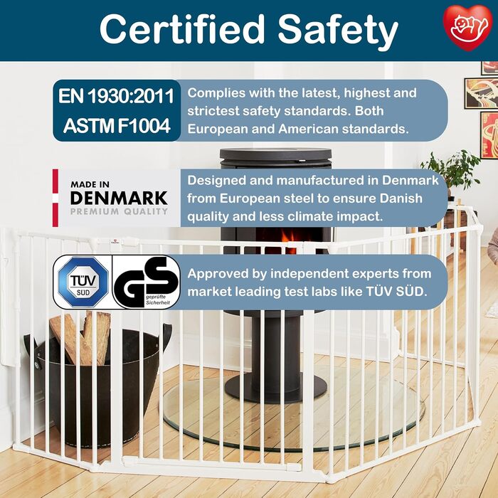 Захисний бар'єр BabyDan Flex L (90-278 см) - дитячі сходи, перегородка для кімнати, сітка для тварин (білий, Данія)
