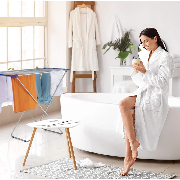 Сушарка для білизни Relaxdays, розсувна, складана, нержавіюча сталь, 13,6 м, 97x176x55 см, срібляста