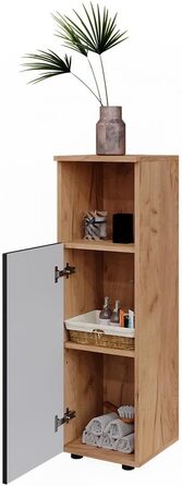 Середній шафа Vicco Irma, дуб золотий/антрацит, 30x95 см, шафа для ванної кімнати з полицями, антрацит з точками