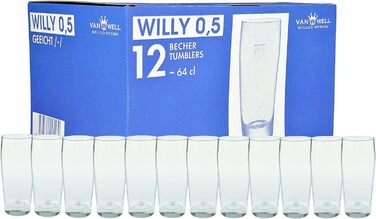 Склянки для пива Van Well Willibecher 0,5л (120 шт) - Преміум якість, 500 мл, для ресторану та дому