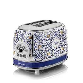 Тостер Ariete 155 Mediterranes Design Capri: 2 слоти, 6 рівнів підсмажування, розморожування, підігрів, автоматичний викид, 810 Вт
