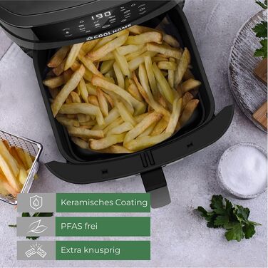 Аерофритюрниця AF23 Airfryer XXL Deluxe, 6.5 л, з керамічним покриттям, чорна