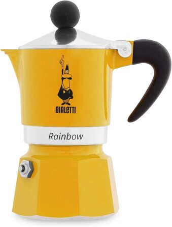 Кавоварка гейзерна Bialetti Rainbow, алюмінієва, жовта, на 1 чашку