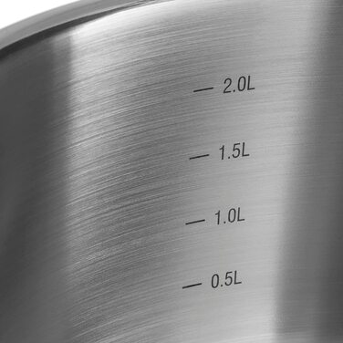 Набір каструль Klamer Induktion 5-тилісний – преміум набір з нержавіючої сталі з кришкою з термостійкого скла, без антипригарного покриття, придатний для миття в посудомийній машині, енергозберігаючий, для духовки та з мірною шкалою