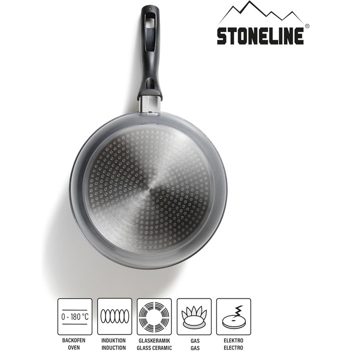 STONELINE Набір каструль для індукції, 8 предметів з кришками, антипригарне покриття з кам'яними частинками, алюмінієві каструлі та сковороди для всіх типів плит