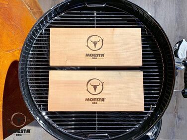 MOESTA-BBQ Дошка для копчення XXL з вільхи, набір 2 шт, багаторазова, без кори, для барбекю та гриля