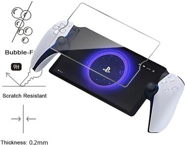 Захисне скло GIOPUEY для PlayStation Portal, 2 шт, прозоре, стійке до подряпин, олієвідштовхувальне, сумісне з чохлом